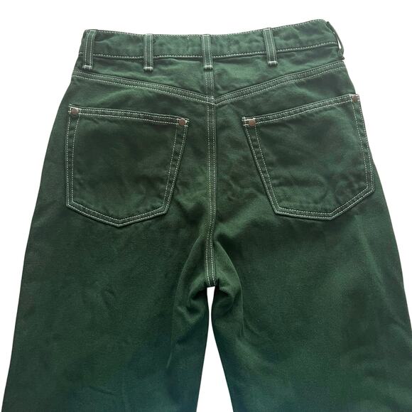 Reformation Cowboy High Rise Straight Leg Jeans Emerald Green Size 26 - Picture 4 of 7